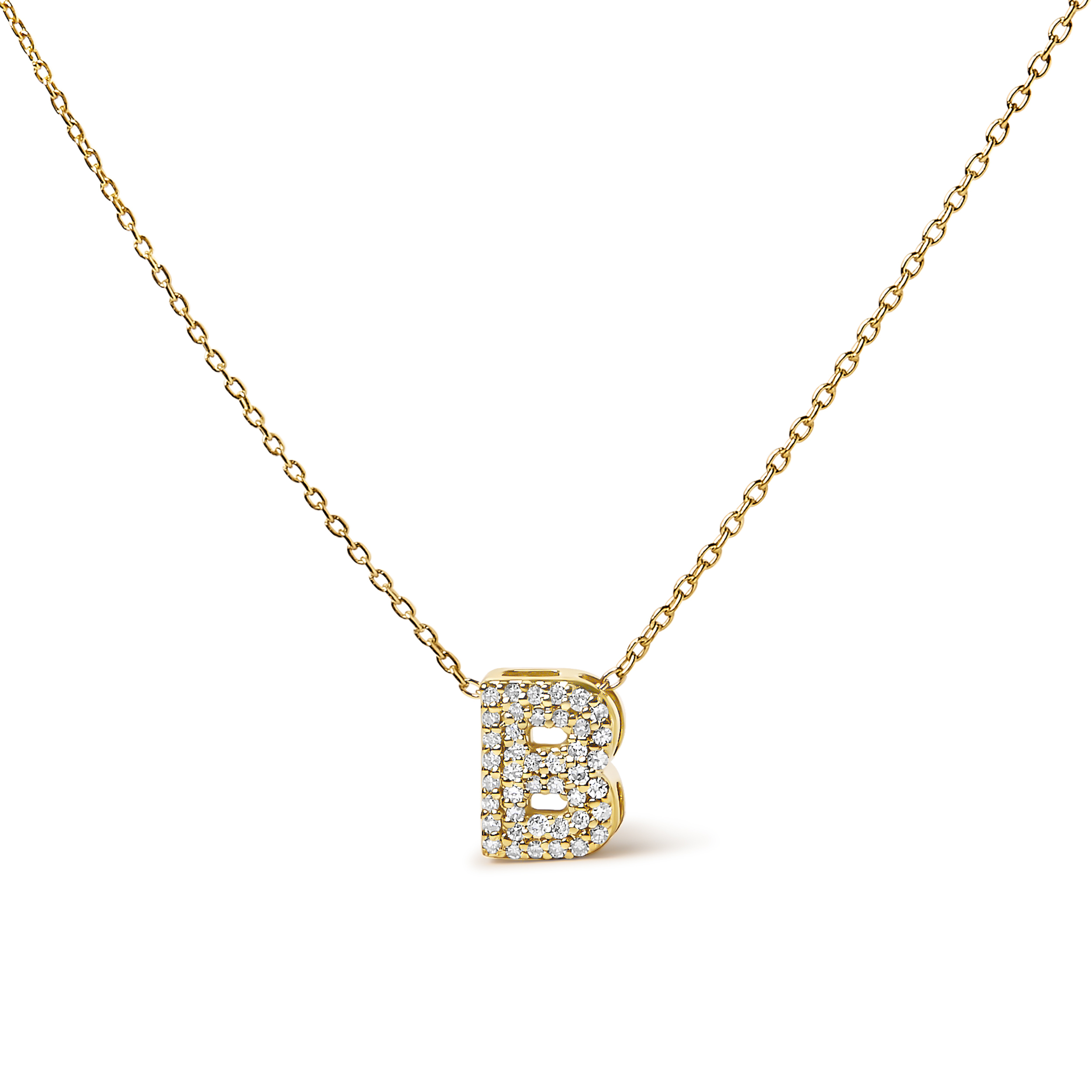 10k Yellow Gold Diamond Accent "B" Initial